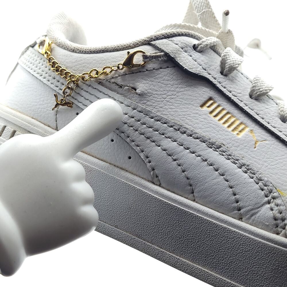 Puma carina 391732-01 white gold womens size 7.5 - Picture 8 of 10